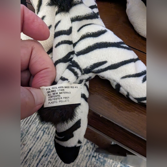 TY Bean babies X2 and no name. Zebra. No name.  Puffin and Monkey TY . - Picture 4 of 6